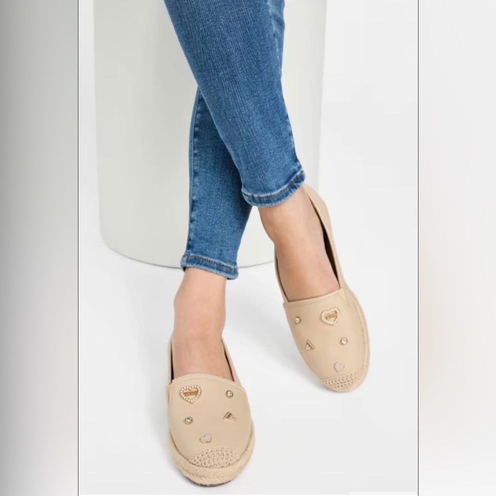 GUESS Women's Beige Espadrilles with Embellishments